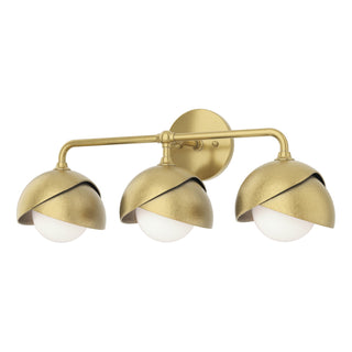 Hubbardton Forge - 201375-SKT-86-86-GG0711 - Brooklyn 3-Light Double Shade Bath Sconce - Brooklyn - Modern Brass