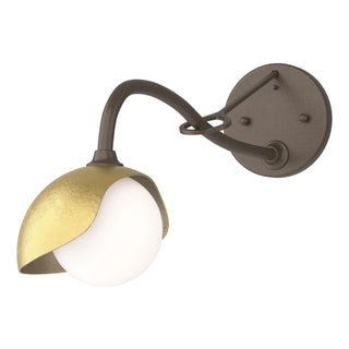 Hubbardton Forge - 201376-SKT-05-86-GG0711 - Brooklyn 1-Light Single Shade Long-Arm Sconce - Brooklyn - Bronze