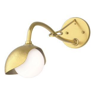 Hubbardton Forge - 201376-SKT-86-86-GG0711 - Brooklyn 1-Light Single Shade Long-Arm Sconce - Brooklyn - Modern Brass