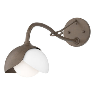 Hubbardton Forge - 201377-SKT-05-02-GG0711 - Brooklyn 1-Light Double Shade Long-Arm Sconce - Brooklyn - Bronze