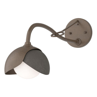 Hubbardton Forge - 201377-SKT-05-07-GG0711 - Brooklyn 1-Light Double Shade Long-Arm Sconce - Brooklyn - Bronze