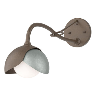 Hubbardton Forge - 201377-SKT-05-82-GG0711 - Brooklyn 1-Light Double Shade Long-Arm Sconce - Brooklyn - Bronze