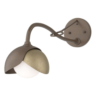 Hubbardton Forge - 201377-SKT-05-84-GG0711 - Brooklyn 1-Light Double Shade Long-Arm Sconce - Brooklyn - Bronze