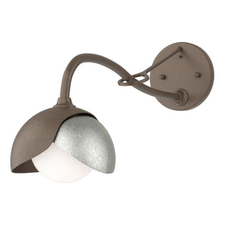 Hubbardton Forge - 201377-SKT-05-85-GG0711 - Brooklyn 1-Light Double Shade Long-Arm Sconce - Brooklyn - Bronze