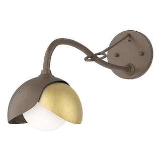 Hubbardton Forge - 201377-SKT-05-86-GG0711 - Brooklyn 1-Light Double Shade Long-Arm Sconce - Brooklyn - Bronze