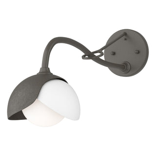 Hubbardton Forge - 201377-SKT-07-02-GG0711 - Brooklyn 1-Light Double Shade Long-Arm Sconce - Brooklyn - Dark Smoke
