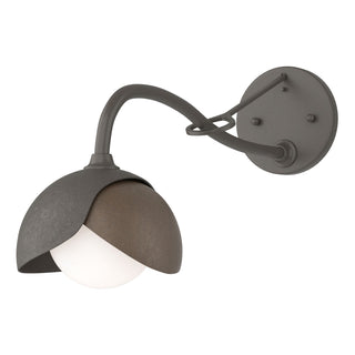 Hubbardton Forge - 201377-SKT-07-05-GG0711 - Brooklyn 1-Light Double Shade Long-Arm Sconce - Brooklyn - Dark Smoke