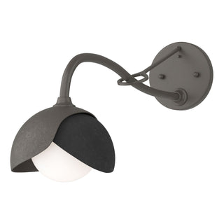 Hubbardton Forge - 201377-SKT-07-10-GG0711 - Brooklyn 1-Light Double Shade Long-Arm Sconce - Brooklyn - Dark Smoke