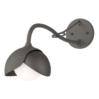 Hubbardton Forge - 201377-SKT-07-14-GG0711 - Brooklyn 1-Light Double Shade Long-Arm Sconce - Brooklyn - Dark Smoke