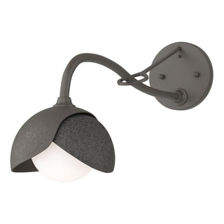 Hubbardton Forge - 201377-SKT-07-20-GG0711 - Brooklyn 1-Light Double Shade Long-Arm Sconce - Brooklyn - Dark Smoke