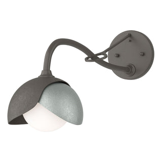 Hubbardton Forge - 201377-SKT-07-82-GG0711 - Brooklyn 1-Light Double Shade Long-Arm Sconce - Brooklyn - Dark Smoke