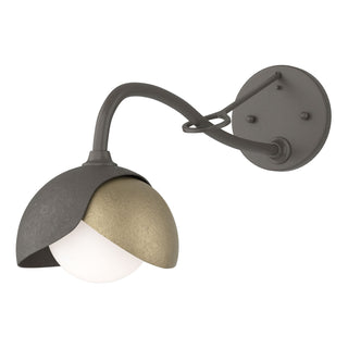 Hubbardton Forge - 201377-SKT-07-84-GG0711 - Brooklyn 1-Light Double Shade Long-Arm Sconce - Brooklyn - Dark Smoke