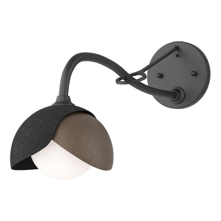 Hubbardton Forge - 201377-SKT-10-05-GG0711 - Brooklyn 1-Light Double Shade Long-Arm Sconce - Brooklyn - Black