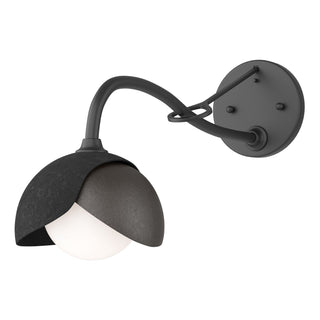 Hubbardton Forge - 201377-SKT-10-14-GG0711 - Brooklyn 1-Light Double Shade Long-Arm Sconce - Brooklyn - Black