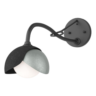 Hubbardton Forge - 201377-SKT-10-82-GG0711 - Brooklyn 1-Light Double Shade Long-Arm Sconce - Brooklyn - Black