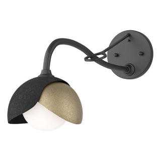 Hubbardton Forge - 201377-SKT-10-84-GG0711 - Brooklyn 1-Light Double Shade Long-Arm Sconce - Brooklyn - Black