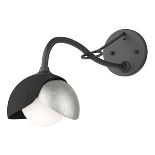 Hubbardton Forge - 201377-SKT-10-85-GG0711 - Brooklyn 1-Light Double Shade Long-Arm Sconce - Brooklyn - Black