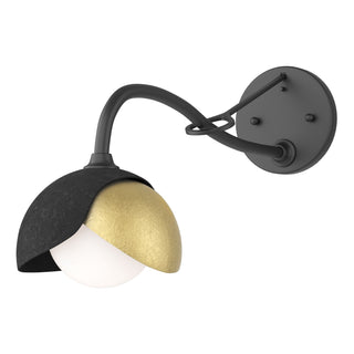 Hubbardton Forge - 201377-SKT-10-86-GG0711 - Brooklyn 1-Light Double Shade Long-Arm Sconce - Brooklyn - Black