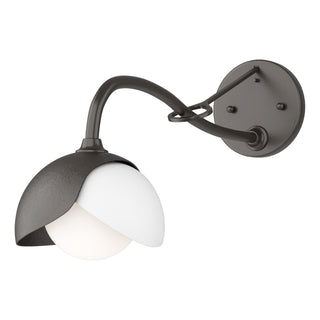 Hubbardton Forge - 201377-SKT-14-02-GG0711 - Brooklyn 1-Light Double Shade Long-Arm Sconce - Brooklyn - Oil Rubbed Bronze