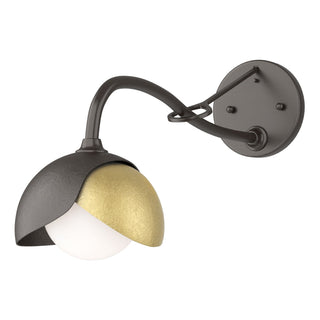 Hubbardton Forge - 201377-SKT-14-86-GG0711 - Brooklyn 1-Light Double Shade Long-Arm Sconce - Brooklyn - Oil Rubbed Bronze
