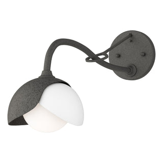 Hubbardton Forge - 201377-SKT-20-02-GG0711 - Brooklyn 1-Light Double Shade Long-Arm Sconce - Brooklyn - Natural Iron