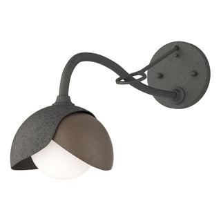 Hubbardton Forge - 201377-SKT-20-05-GG0711 - Brooklyn 1-Light Double Shade Long-Arm Sconce - Brooklyn - Natural Iron