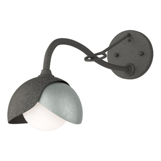 Hubbardton Forge - 201377-SKT-20-82-GG0711 - Brooklyn 1-Light Double Shade Long-Arm Sconce - Brooklyn - Natural Iron