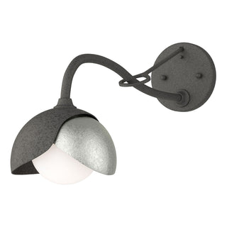 Hubbardton Forge - 201377-SKT-20-85-GG0711 - Brooklyn 1-Light Double Shade Long-Arm Sconce - Brooklyn - Natural Iron