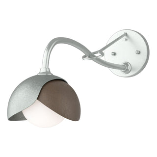 Hubbardton Forge - 201377-SKT-82-05-GG0711 - Brooklyn 1-Light Double Shade Long-Arm Sconce - Brooklyn - Vintage Platinum