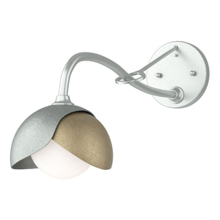 Hubbardton Forge - 201377-SKT-82-84-GG0711 - Brooklyn 1-Light Double Shade Long-Arm Sconce - Brooklyn - Vintage Platinum