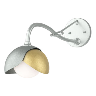 Hubbardton Forge - 201377-SKT-82-86-GG0711 - Brooklyn 1-Light Double Shade Long-Arm Sconce - Brooklyn - Vintage Platinum