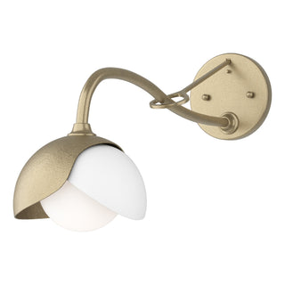 Hubbardton Forge - 201377-SKT-84-02-GG0711 - Brooklyn 1-Light Double Shade Long-Arm Sconce - Brooklyn - Soft Gold