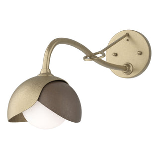 Hubbardton Forge - 201377-SKT-84-05-GG0711 - Brooklyn 1-Light Double Shade Long-Arm Sconce - Brooklyn - Soft Gold