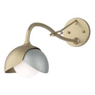 Hubbardton Forge - 201377-SKT-84-82-GG0711 - Brooklyn 1-Light Double Shade Long-Arm Sconce - Brooklyn - Soft Gold