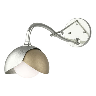 Hubbardton Forge - 201377-SKT-85-84-GG0711 - Brooklyn 1-Light Double Shade Long-Arm Sconce - Brooklyn - Sterling