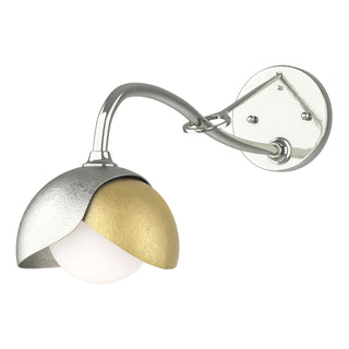 Hubbardton Forge - 201377-SKT-85-86-GG0711 - Brooklyn 1-Light Double Shade Long-Arm Sconce - Brooklyn - Sterling