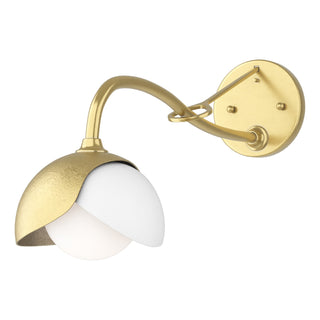 Hubbardton Forge - 201377-SKT-86-02-GG0711 - Brooklyn 1-Light Double Shade Long-Arm Sconce - Brooklyn - Modern Brass
