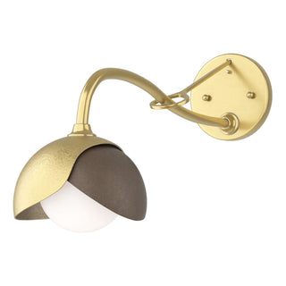 Hubbardton Forge - 201377-SKT-86-05-GG0711 - Brooklyn 1-Light Double Shade Long-Arm Sconce - Brooklyn - Modern Brass