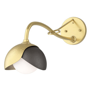 Hubbardton Forge - 201377-SKT-86-14-GG0711 - Brooklyn 1-Light Double Shade Long-Arm Sconce - Brooklyn - Modern Brass