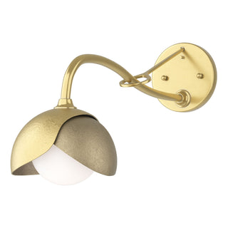 Hubbardton Forge - 201377-SKT-86-84-GG0711 - Brooklyn 1-Light Double Shade Long-Arm Sconce - Brooklyn - Modern Brass