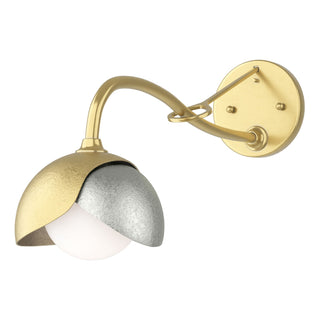Hubbardton Forge - 201377-SKT-86-85-GG0711 - Brooklyn 1-Light Double Shade Long-Arm Sconce - Brooklyn - Modern Brass