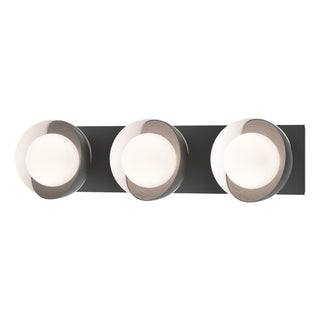 Hubbardton Forge - 201378-SKT-10-02-GG0711 - Brooklyn 3-Light Straight Double Shade Bath Sconce - Brooklyn - Black