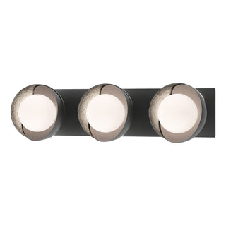 Hubbardton Forge - 201378-SKT-10-85-GG0711 - Brooklyn 3-Light Straight Double Shade Bath Sconce - Brooklyn - Black