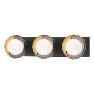 Hubbardton Forge - 201378-SKT-10-86-GG0711 - Brooklyn 3-Light Straight Double Shade Bath Sconce - Brooklyn - Black