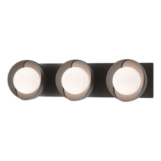 Hubbardton Forge - 201378-SKT-14-10-GG0711 - Brooklyn 3-Light Straight Double Shade Bath Sconce - Brooklyn - Oil Rubbed Bronze