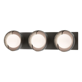 Hubbardton Forge - 201378-SKT-14-85-GG0711 - Brooklyn 3-Light Straight Double Shade Bath Sconce - Brooklyn - Oil Rubbed Bronze