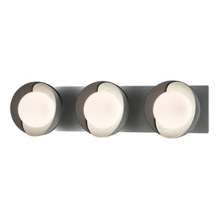 Hubbardton Forge - 201378-SKT-82-10-GG0711 - Brooklyn 3-Light Straight Double Shade Bath Sconce - Brooklyn - Vintage Platinum