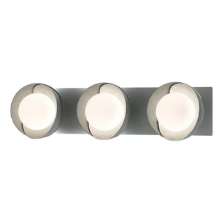 Hubbardton Forge - 201378-SKT-82-82-GG0711 - Brooklyn 3-Light Straight Double Shade Bath Sconce - Brooklyn - Vintage Platinum