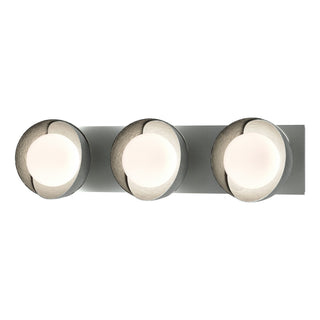 Hubbardton Forge - 201378-SKT-82-85-GG0711 - Brooklyn 3-Light Straight Double Shade Bath Sconce - Brooklyn - Vintage Platinum