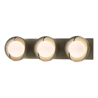 Hubbardton Forge - 201378-SKT-84-85-GG0711 - Brooklyn 3-Light Straight Double Shade Bath Sconce - Brooklyn - Soft Gold